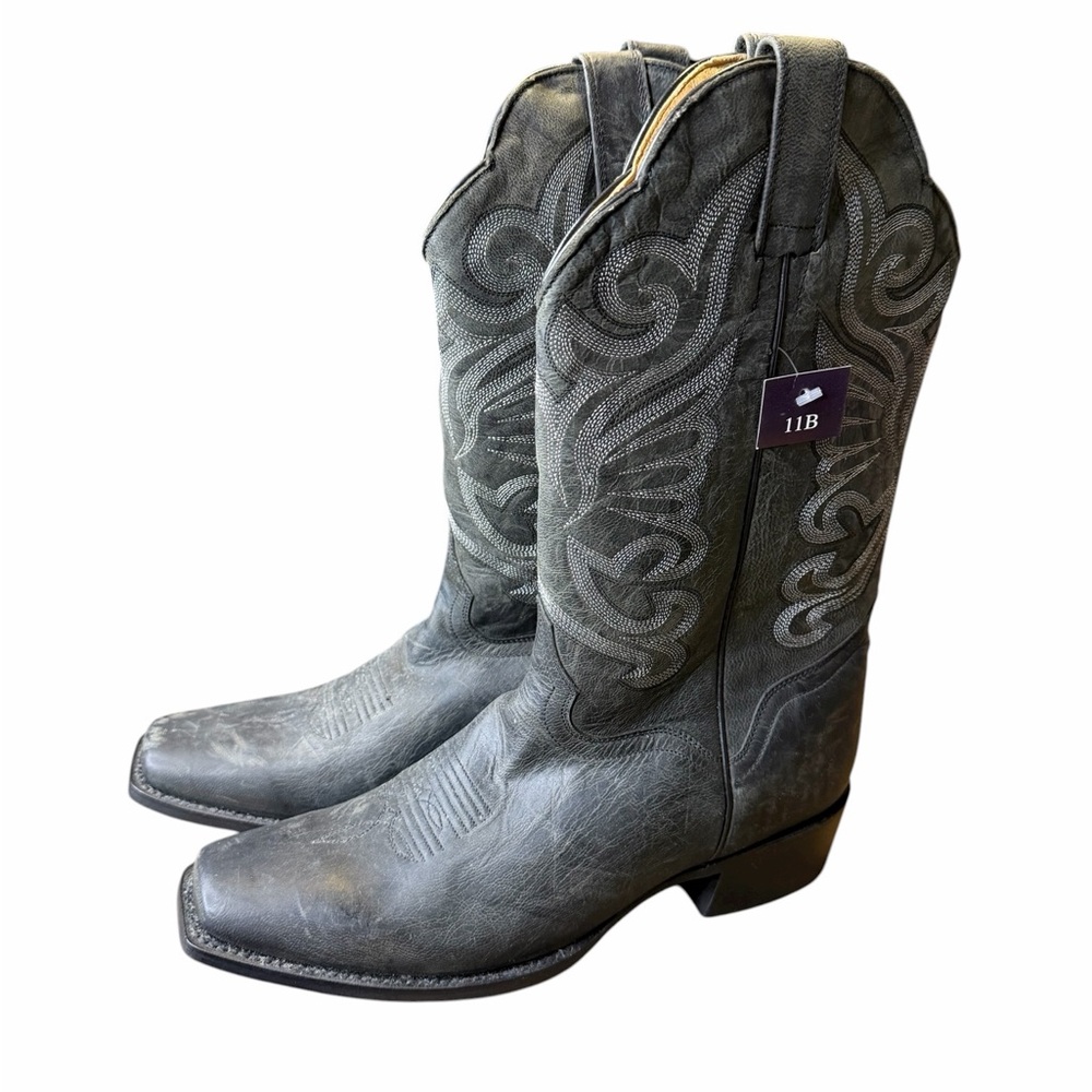 🤠✨ J.B. Dillon Black Leather Western Cowgirl Boots Women’s 11B ✨🤠